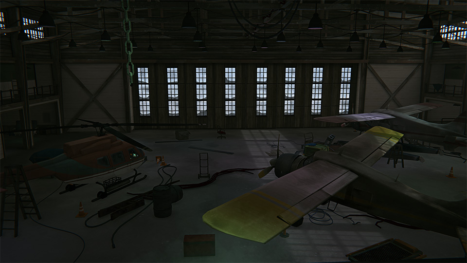 Hangar interior Forsaken Airfield