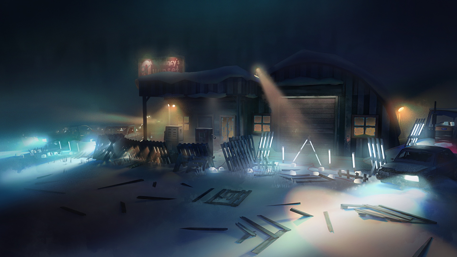 Building in the night