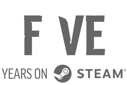 Five years on Steam Logo